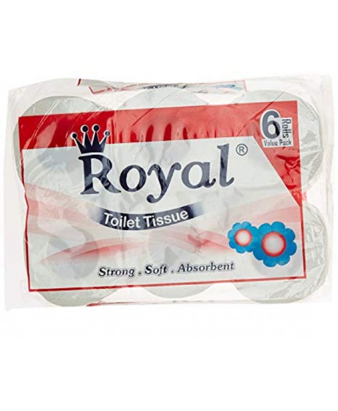 Royal 2 Ply Roll Toilet Tissue, 200 Pulls, Pack of 6 